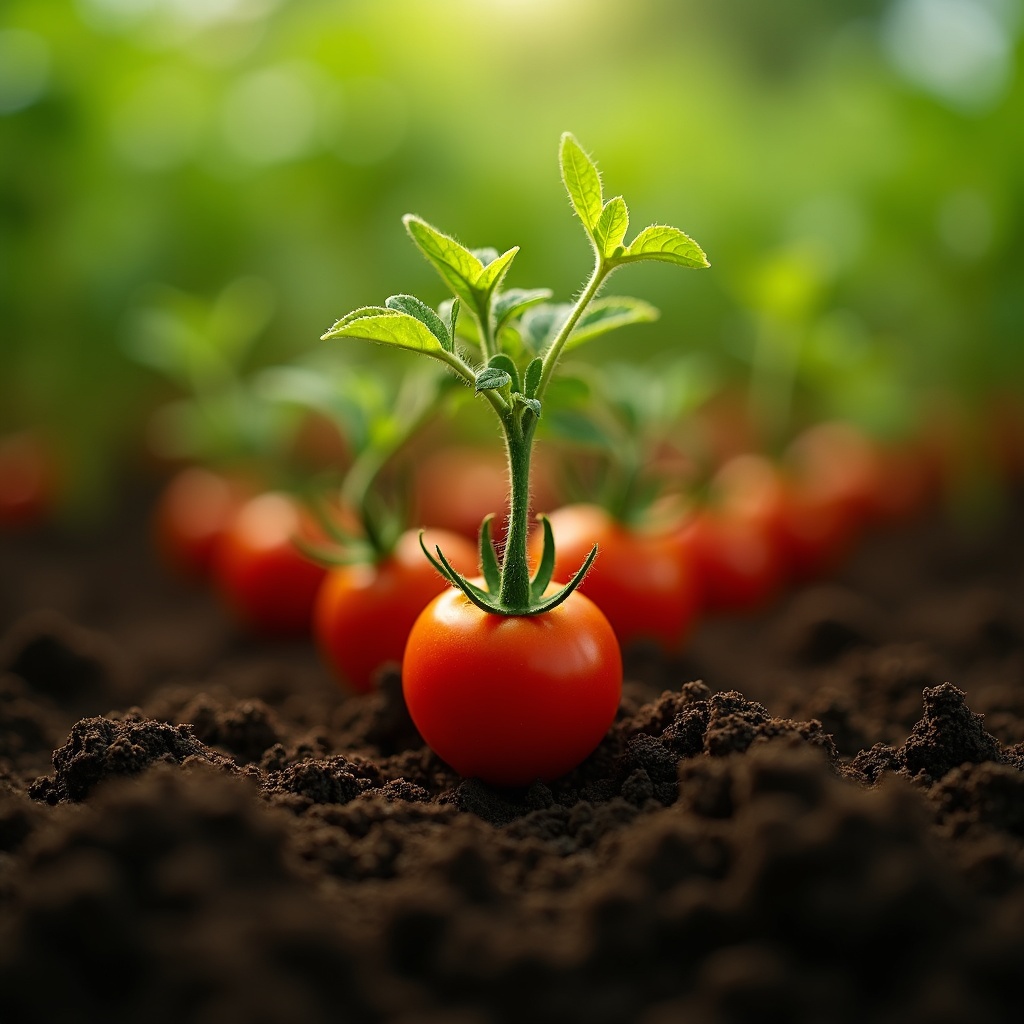Croissance de la plante de tomate avec des bio-stimulants