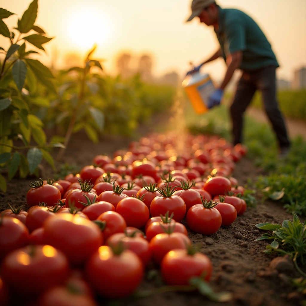 Récolte de tomates après application de bio-stimulants